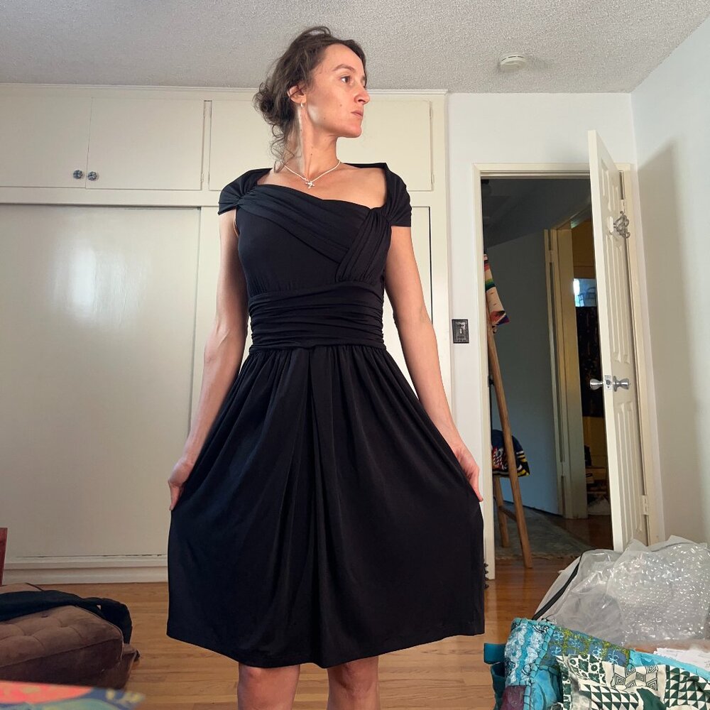 Black gorgeous Prada dress perfect for the holidays